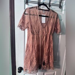 Salmon colored cover up